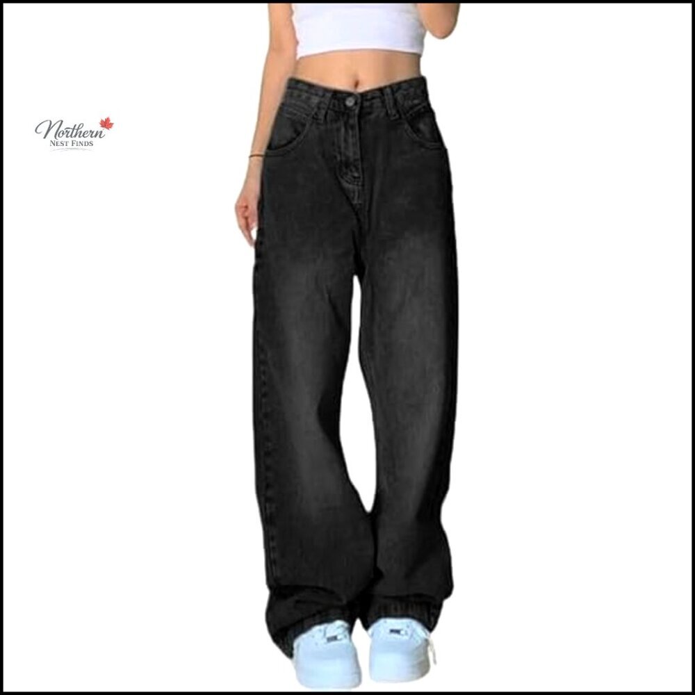 Wide Leg Jeans High Waisted Distressed Y2K Trendy Baggy Fit
